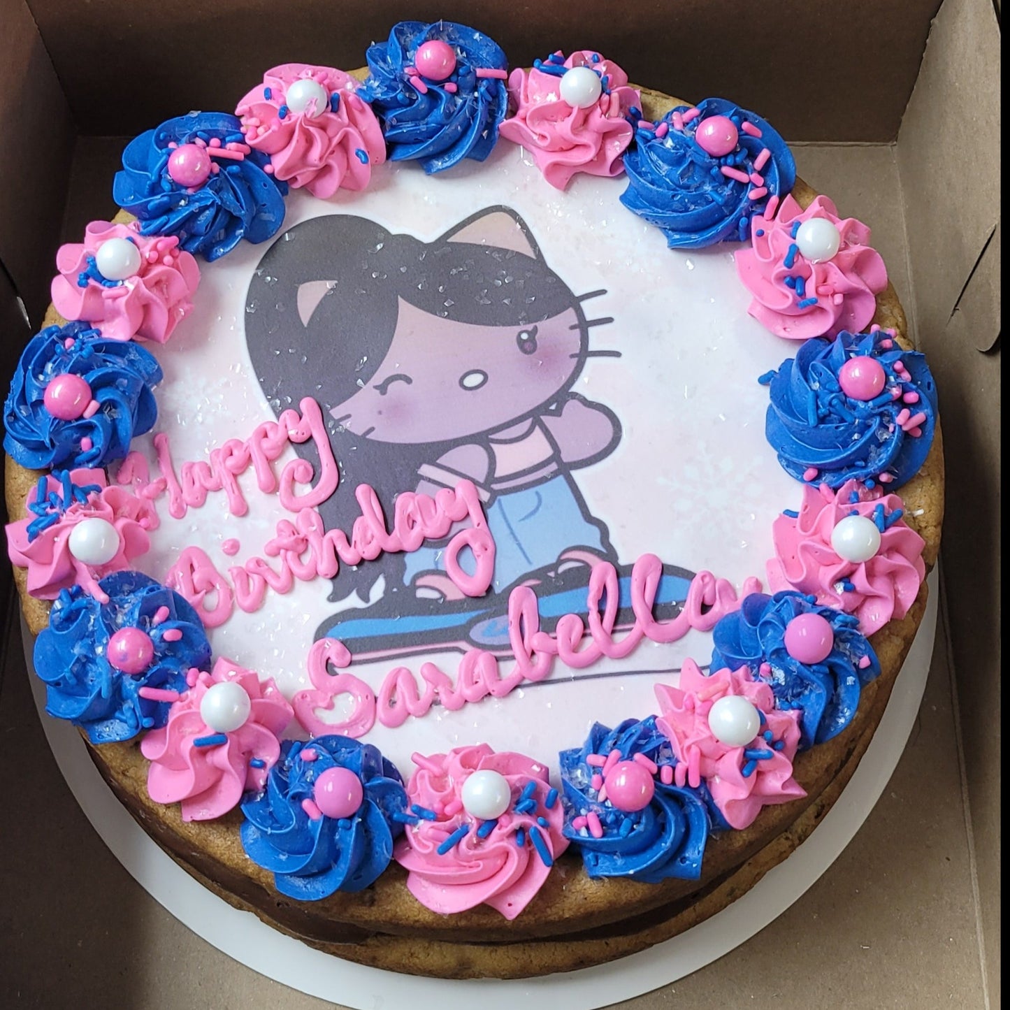 Double-Layer Cookie Cake with Custom Edible Images