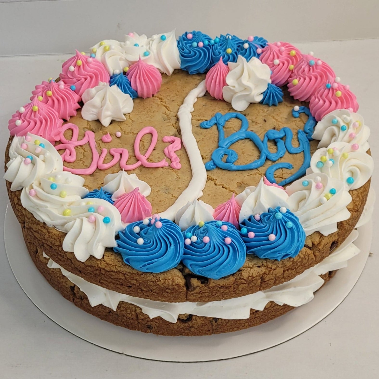 Gender Reveal Two-Layer Cookie Cake