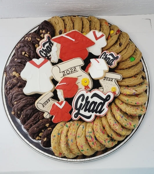 Graduation Cookie Tray with Sugar Cookies (SMALL)