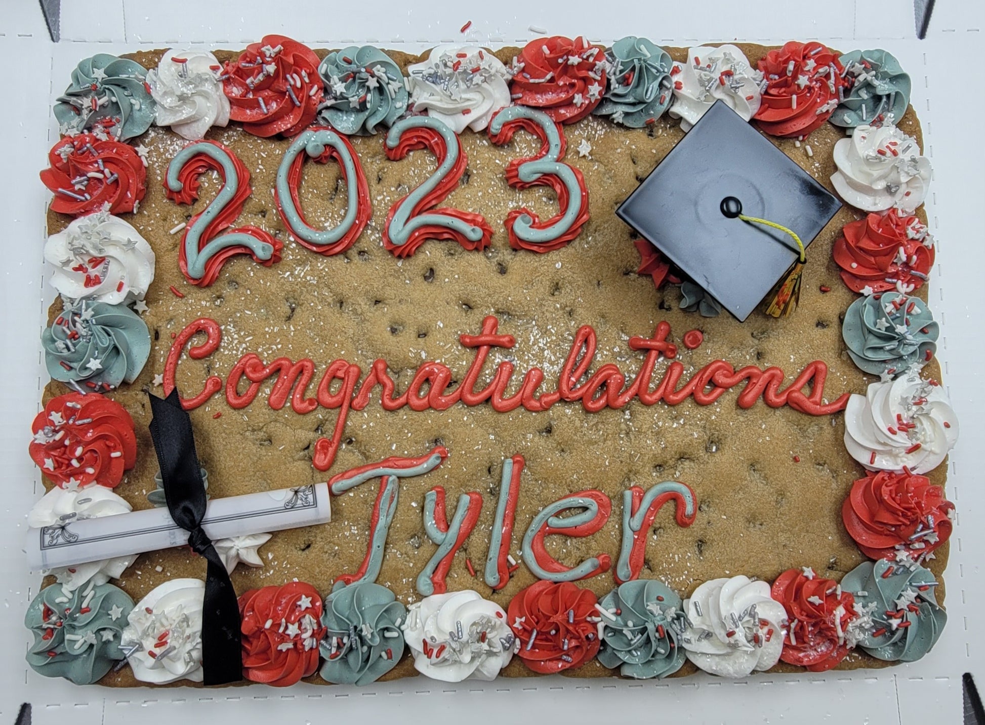 Half-Sheet Graduation Cookie Cake