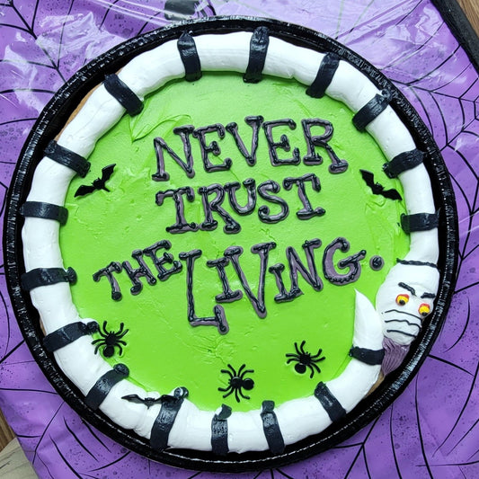 Beetlejuice Inspired Cookie Cake