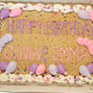 Half-Sheet Cookie Cake in pinks & purples